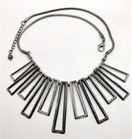 Silver tone modernist necklace 20.5 in