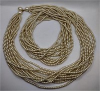Multi strand faux Pearl necklace 29 in