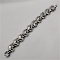 Crown Trifari silver tone bracelet 7.5in
