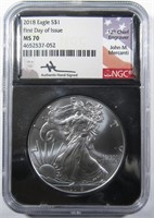 2018 AMERICAN SILVER EAGLE NGC MS-70