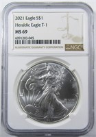 2021 TYPE 1 SILVER EAGLE NGC MS-69