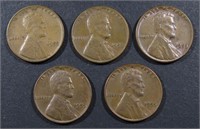 (5) 1955 LINCOLN CENTS