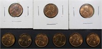 9-Coin BU Lincoln Cent Lot