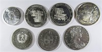 7 STERLING SILVER COINS- ALL PROOF 6.3 OZT TOTAL