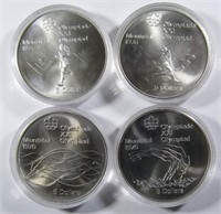 4- 1975 CANADA STERLING SILVER $5 COINS