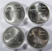4- 1976 CANADA STERLING SILVER $5 COINS