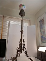 MID-CENTURY VICTORIAN FLOOR LAMP WITH BUBBLE SHADE