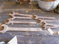 8 ANTIQUE OPEN ENDED WRENCHES