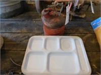 1 GALLON FUEL CAN, CAFTERIA TRAYS