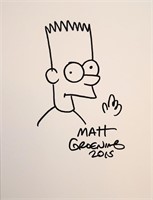 Bart Simpson drawn and signed sketch