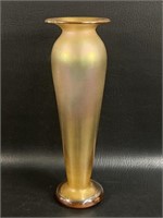 Gold Favrile Art Glass Vase, Marked L.C.T.
