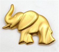 Gold tone elephant brooch