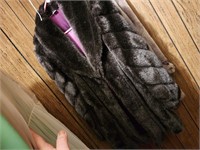 Faux Fur Coat XL & Unmarked Mouton Coat