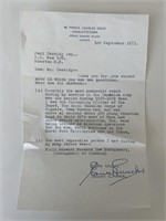 Lt. Colonel Ernest G. Weeks signed typed letter