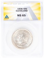 Coin 1936 Cleveland Comm. ANACS MS65