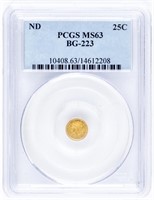 Coin No Date California 25 Cent Gold PCGS MS63