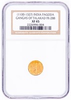Coin 1100-1327 India Pagoda Gold  NCG XF45