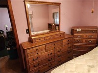 Blackhawk Oak Dresser, Glove Box, Mirror