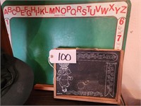 (2) Vintage Chalkboards, Chalboard Plas Desk