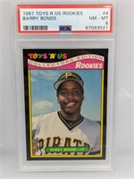 1987 Toys R Us Rookies Barry Bonds PSA 8  -