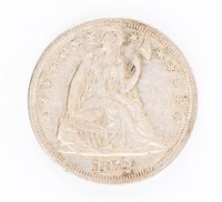 Coin 1872-S Seated Dollar in Almost Unc.