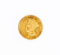 Coin 1874 $3 Gold in Choice Extra Fine