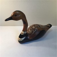 GOOSE CARVING HAND PAINTED SIGNED