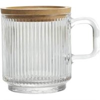 Clear Glass Coffee Mug with Lid - Premium
