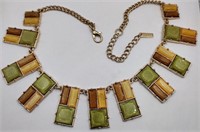 Mika gold tone Autumn color necklace 20 in
