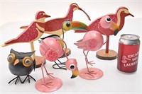 Figurines oiseaux en bois et en métal