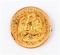 Coin 1945 Mexico 2 Peso Gold in BU