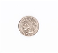 Coin 1874 Three Cent Nickel in Gem Brilliant Unc.