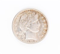 Coin 1913-D  Barber Half Dollar Extra Fine
