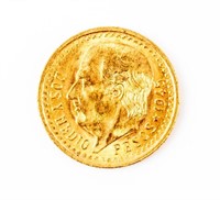 Coin 1945 Mexico 2.5  Peso Gold in BU