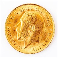 Coin 1915 Great Britain 1/2 Sovereign Gold BU