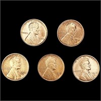 (5) Wheat Cents (1909, 1915-D, (2) 1916-S, 1924-S