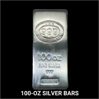 1 100ozt .999 Silver Bar - HIGH DEMAND