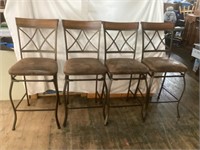 4 METAL FRAME CHAIRS
