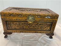 ORNATE WOODEN TRUNK