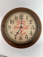 RARE 1930's Wooden Coca-Cola Clock, GREAT SHAPE