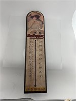 1970s Dr. Pepper Wooden Thermometer