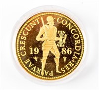 Coin 1986 Netherlands 1 Ducat Gold Proof