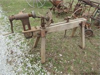 HAND CRANK SAW HORSE LATHE PAT. 1873    PICKED