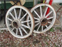 PR 36" WOODEN WAGON WHEELS ,GOOD SHAPE, BIG