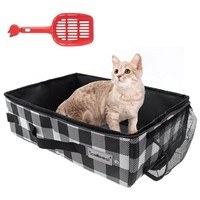 Cat Travel Litter Box with Bowl & Scoop