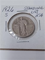 Silver 1926 Standing Liberty Quarter
