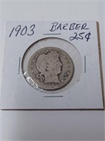 Silver 1903 Barber Quarter