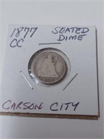 Silver 1877 Seated Carson City Dime