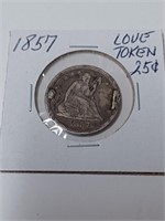 Silver 1857 Love Token Quarter