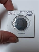 1893 Half Cent- Has Hole In It